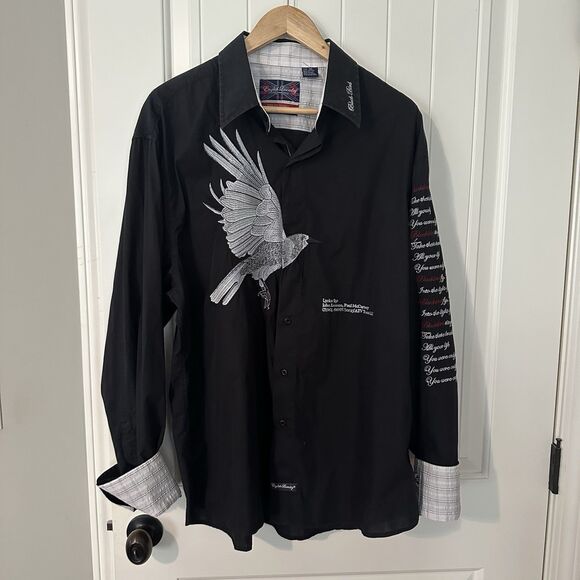 English Laundry Paul McCartney John Lennon Shirt Black Bird Lyrics Beatles 3X - Picture 1 of 9